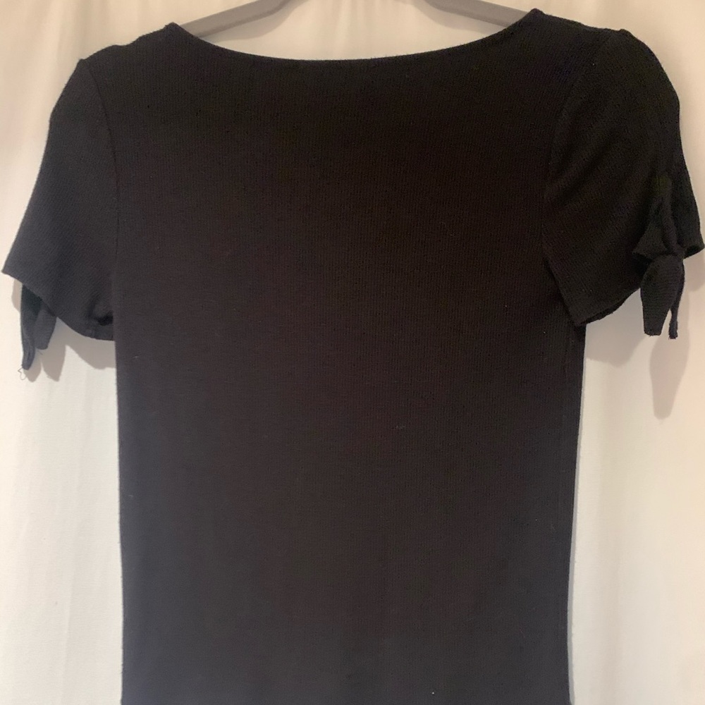 Forever 21 Black Top with tied sleeves! - Picture 2 of 3